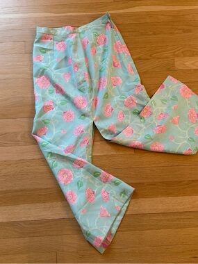 Lilly Pulitzer | Mint Floral Split-Leg Full Length Skirt | Size: 8